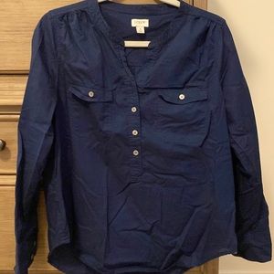 J.Crew navy popover top